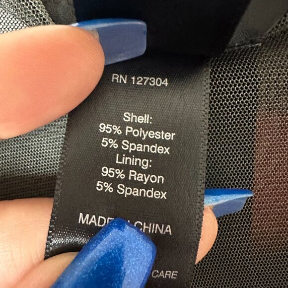 Ali Miles Tunic Top 1X sheer built in tank asymmetric colorful artsy button back - Picture 5 of 7